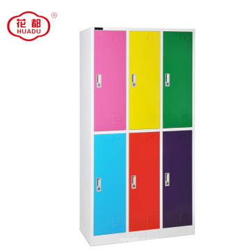 Metal 6 color puerta GYM armario de almacenamiento